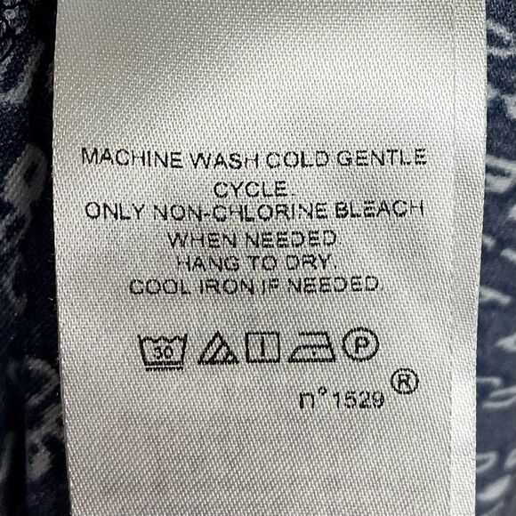 Lauren Ralph Lauren Ruched Dress Navy Printed Matte Jersey Knit Sz 6P Office - Picture 9 of 12